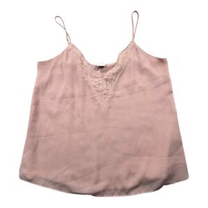 Melrose and Market Lace‎ Trim Cami Tank Top Blush Pink Women's Size S